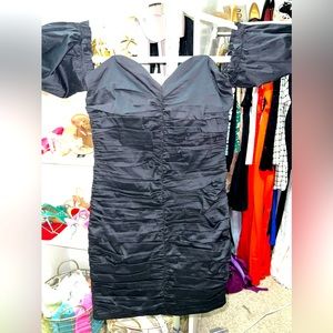 Black mini ripple dress